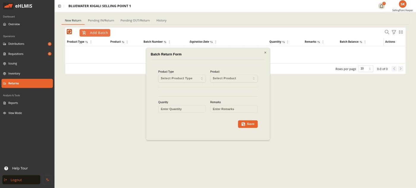 The Add Batch form