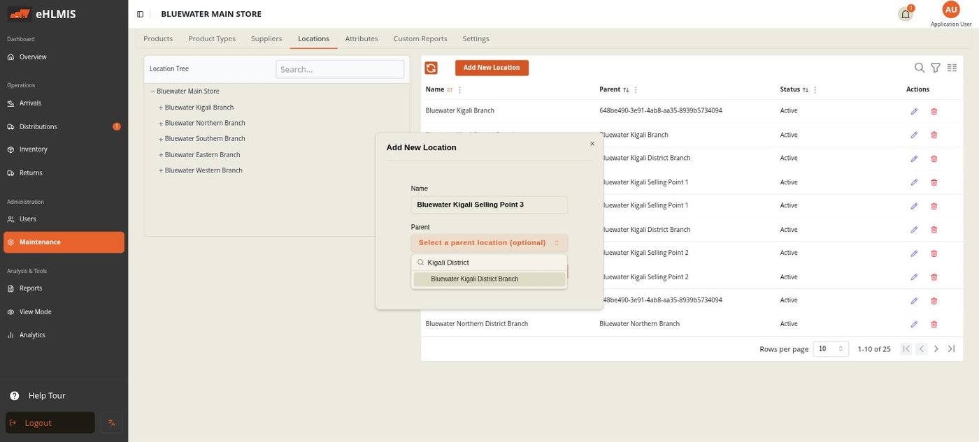 The Add New Location dialog