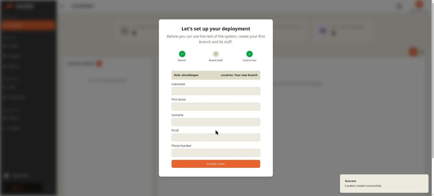 Setup wizard — create the store keeper