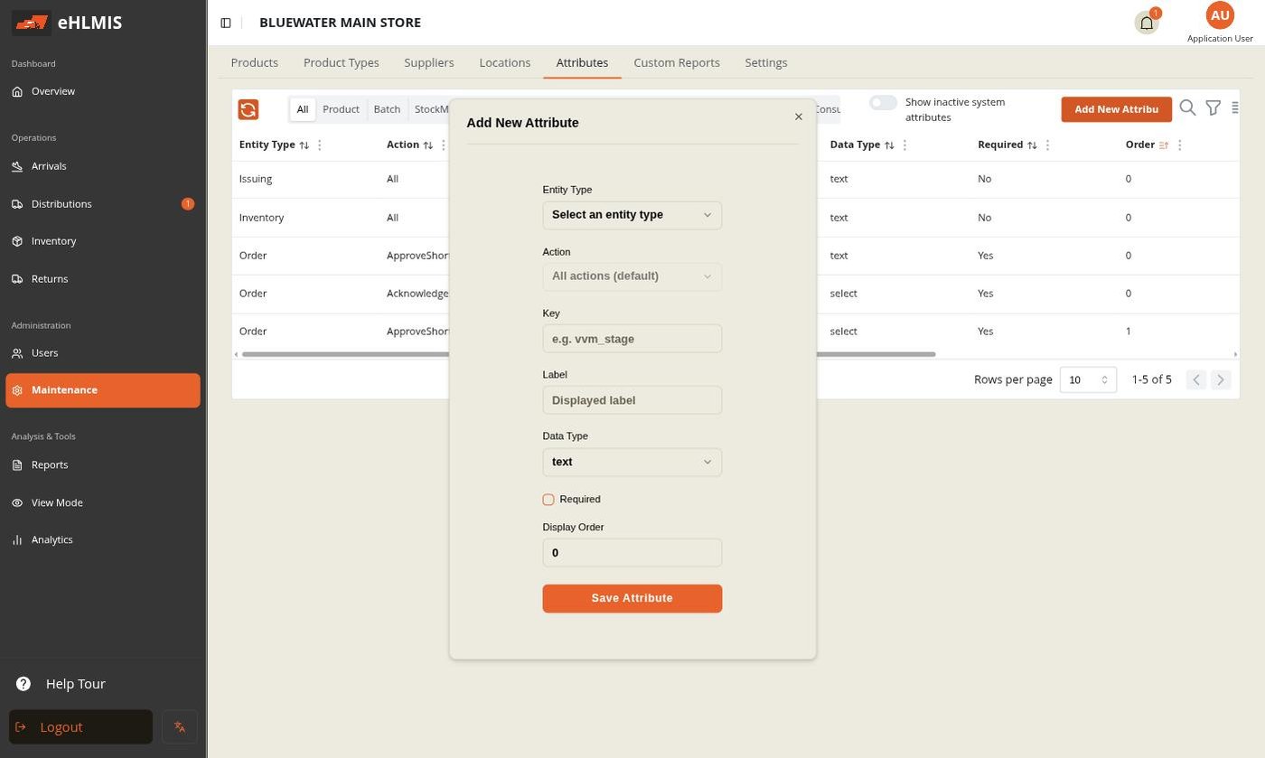 The Add New Attribute form